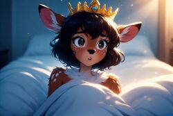 ai_generated deer_girl female furry large_eyes sheets