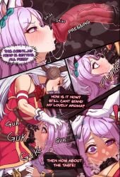 1futa 1girls blowjob clothed deepthroat dick dickgirl english_text face_fucking fat_cock fellatio female female_only futanari gold_ship_(umamusume) horse_ears horse_futa horse_girl horse_penis horsecock horsecock_futa huge_cock large_penis light-skinned_female light-skinned_futa light_skin mejiro_mcqueen_(umamusume) oral partially_clothed penis penis_in_mouth penis_out pink_hair tagme text thick_penis throat_fuck todding umamusume umamusume_pretty_derby veiny_penis white_hair