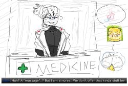 1boy 1girls 2025 2d 2d_(artwork) 2d_artwork 7ths1n big_breasts blue_eyes breasts breasts_focus color comic comic_panel english english_text female hair_up image image_set male noob noob_(roblox) nsfw nurse oc original original_character roblox robloxian sami_(7nths1n) sketch sketch_page slightly_colored straight text