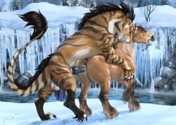 2024 anus balls black_claws black_mane black_penis bodily_fluids brown_body brown_fur brown_mane claws closed_eyes cum cum_in_vagina cum_inside cum_on_own_penis cum_on_penis cum_on_self dated day detailed_background duo equid equine equine_anus fangs female female_penetrated feral feral_on_feral feral_penetrated feral_penetrating feral_penetrating_feral fur genital_fluids genitals green_eyes hi_res horse knot male male/female male_penetrating male_penetrating_female mammal mane markings open_mouth orange_body orange_fur outside penetration penile penile_penetration penis penis_in_vagina plant pussy rufciu sex signature snow species_request striped_back striped_legs striped_markings striped_neck striped_tail stripes tail tail_markings tail_tuft teeth tree tuft vaginal_penetration white_balls white_body white_fur white_mane