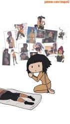 2d 2d_animation 2d_artwork 2girls angry angry_expression angry_face animated black_hair bleach body_pillow dakimakura dark-skinned_female dark_skin female implied_nudity long_hair meme multiple_images multiple_poses no_sex photos praying praying_hands purple_hair safe safe_for_work sfw shihouin_yoruichi short_hair shrine soifon sound stopu sui-feng tagme under_covers video voice_acted