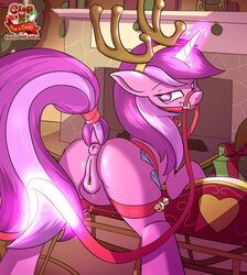 2015 amethyst_star_(mlp) animal_genitalia antlers anus ass christmas cutie_mark dock equine equine_pussy female feral friendship_is_magic gift glowing hair hi_res holidays horn inside kanashiipanda magic mammal multicolored_hair my_little_pony pussy solo two_tone_hair unicorn