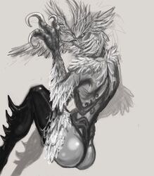 ass bird feathers final_fantasy final_fantasy_xiv garuda primal_(final_fantasy)