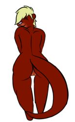 2015 aetherouranos ass brown_fur female fur hi_res juniper mammal mustelid nude otter pussy simple_background slightly_chubby smile solo translucent