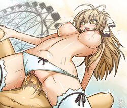 1boy 1girls amagi_brilliant_park amusement_park arched_back areolae bangs blonde_hair blush bouncing_breasts bow bow_panties breasts clitoris clothing drooling dutch_angle erect_nipples erection eyebrows_visible_through_hair faceless_male female female_focus ferris_wheel hair hair_intakes happy happy_sex injuotoko lactation large_breasts large_penis light_brown_hair long_hair looking_at_another looking_down looking_pleasured low-angle_view male navel nipples no_bra open_mouth open_smile outdoors panties panties_aside penetration penis perky_breasts pleasure_face puffy_nipples pussy pussy_ejaculation pussy_juice pussy_juice_drip pussy_juice_trail ribbon ribbon-trimmed_legwear riding saliva saliva_string sento_isuzu sex smile solo_focus spread_legs stomach_bulge straddling straight sweat thighhighs tied_hair tongue tongue_out topless uncensored underboob underwear vaginal_penetration veiny veiny_penis white_legwear white_panties white_skin yellow_eyes