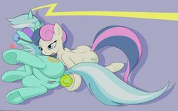 2015 absurd_res anal anal_sex anus bonbon_(mlp) darkdoomer dildo earth_pony equine female feral friendship_is_magic green_dildo hi_res horn lyra_heartstrings_(mlp) mammal my_little_pony penetration pony pussy sex sex_toy unicorn vulapa yuri