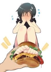 adorable blush blush blushing_at_viewer burger covering_face cute embarrassed embarrassed_female feet feet_burger feet_focus feet_together foot_fetish hiding_face holding_feet kingdom_hearts kingdom_hearts_358/2_days legs pretty_feet spaghett8 spaghetto087 toenail_polish xion