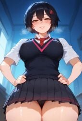 ai_generated civitai looking_at_viewer marvel peni_parker school_uniform smile spider-man:_into_the_spider-verse whisperinggale