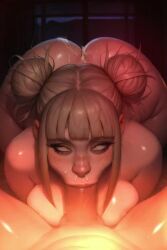 1girls ai_generated ass big_breasts blonde_hair blowjob boku_no_hero_academia breasts dick faceless_character looking_at_viewer loraxxl_(artist) my_hero_academia pov sagging_breasts short_hair side_view sound tagme thighs video