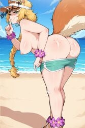 ai_generated beach bikini bl4ck_ai blonde_hair chubby looking_at_viewer marvel marvel_rivals squirrel_girl_(marvel) squirrel_girl_(marvel_rivals) tagme taunting thighs undressing