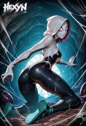 ai_generated fat_ass gwen_stacy hexynart spider spider-gwen spider-man_(series) spider_web