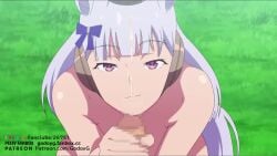 1boy 1girls 2d 2d_animation animated censored cum cum_on_face cum_on_tongue cumshot godoyg gold_ship_(umamusume) handjob horse horse_ears horse_girl light-skinned_female light-skinned_male light_skin looking_at_viewer male_pov mosaic_censoring nude nude_female pov purple_eyes purple_hair satisfied short_video shorter_than_30_seconds silver_hair sound swallowing_cum trainer_(umamusume) umamusume video