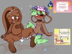 anal_beads anal_beads_in_pussy bassie_(dandy's_world) cocoa_(dandy's_world) dandy's_world flower flowers flowers_in_hair flowers_on_head lesbian_sex nervious nervous_smile request sex_toy sex_toy_in_ass sex_toy_in_pussy sweatdrop toxic_yuri w3ird_th3y yuri