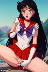 1girls ai_generated artist_name bishoujo_senshi_sailor_moon black_hair blue_sky blush bow bowtie breasts choker circlet collarbone covered_navel day earrings elbow_gloves female_masturbation fingering gloves hi_res hino_rei jewelry leotard long_hair looking_at_viewer magical_girl masturbation medium_breasts miniskirt mountain mountainous_horizon no_panties open_mouth outdoors pleated_skirt pointing purple_bow purple_eyes pussy pussy_juice red_sailor_collar red_skirt rei_hino rule34lab sailor_collar sailor_mars sailor_senshi_uniform shirt sitting skirt sky solo spread_legs spread_pussy star_\\\\(symbol\\\\) star_earrings teeth tiara uncensored upper_teeth_only very_long_hair water white_gloves