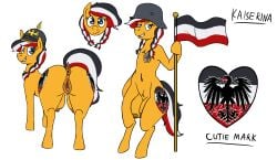 absurd_res clitoral_winking clitoris context_in_descripton crotch_breasts equid equine female feral friendship_is_magic genitals german_empire germany hasbro hi_res horse juninhooficial kaiserina mammal model_sheet my_little_pony nude ponification pony semi-anthro smile smiling_at_viewer solo teats world_war_1