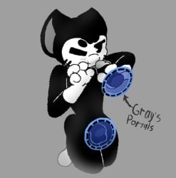 autofellatio balls black_and_white black_body brawl_stars cartoony cat_ears cat_tail cum cum_in_mouth cum_on_face deltarxt dick feline furry furry_only kit_(brawl_stars) male male_only penis portal portal_masturbation portal_sex self_cumshot self_fuck self_suck self_sucking selfcest