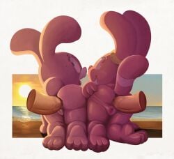 2boys 2girls all_fours anais_watterson anal anal_fluids anal_sex anthro anthro_penetrated anus ass big_butt bodily_fluids cartoon_network chowder_(series) crossover disembodied_penis duo_focus female female_penetrated fucked_silly genitals group happy happy_sex hi_res holding_butt lagomorph leporid looking_pleasured male male/female male_penetrating male_penetrating_anthro male_penetrating_female mammal nude onihidden panini panini_(chowder) penetration penile penile_penetration penis penis_in_ass pussy rabbit sex spread_butt spreading tail the_amazing_world_of_gumball tongue tongue_out young young_anthro young_penetrated