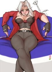 1girls big_ass big_breasts big_thighs breasts bust busty cambion capcom chest curvaceous curvy curvy_figure dante dante_(devil_may_cry) demon demon_girl devil_may_cry digital_media_(artwork) female half-demon half-human half_demon half_human hips hourglass_figure huge_ass huge_breasts large_ass large_breasts legs mature mature_female rule_63 slim_waist thick thick_hips thick_legs thick_thighs thighs tomphelippe voluptuous waist white_hair wide_hips wide_thighs