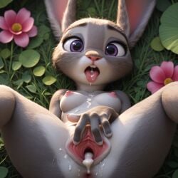 1girls ai_generated anus buckteeth bunny bunny_ears bunny_girl bunny_tail bunnygirl completely_nude completely_nude_female cum_dripping_out_of_pussy cum_in_pussy cum_inside disney female flowers furry furry_ears furry_female furry_only furry_tail grey_fur high_resolution highres judy_hopps looking_at_viewer looking_pleasured lying lying_on_back naked naked_female nipples nude nude_female on_grass open_pussy open_vagina pink_nipples purple_eyes pussy pussy_lips rabbit rabbit_ears rabbit_girl rabbit_humanoid rabbit_tail small_breasts solo solo_anthro solo_female solo_focus spread_legs spread_pussy spreading spreading_own_pussy stable_diffusion tazillusion tongue_out two_tone_body two_tone_fur vagina vagina_focus zootopia