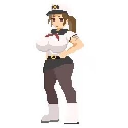 1girls animated ass background big_ass big_breasts breasts captain_cori_(papa_louie) clothing clouds female female_only flipline_studios full_body gigantic_breasts papa_louie pixel_art solo solo_female tagme video video_games yoli