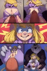 2025 2:3 absurd_res anal anal_sex anthro anthro_penetrated balls blue_eyes blush bodily_fluids breasts chip_'n_dale_rescue_rangers clothing digital_media_(artwork) disney domestic_cat duo eyelashes fat_cat felid feline felis female female_penetrated gadget_hackwrench gekasso genital_fluids genitals hair hi_res looking_back male male/female male_penetrating male_penetrating_female mammal mouse murid murine nipples open_mouth penetration penis pussy rodent sex spread_legs spreading tail torn_clothing