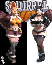 bbw big_belly big_breasts chubby chup@cabra evil_twin goth goth_girl marvel marvel_rivals squirrel_girl_(marvel) squirrel_girl_(marvel_rivals) tagme