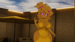 cally3d chica_(cally3d) chica_(fnaf) chiku chiku_(cryptia) chiku_(cryptiacurves) cryptiacurves female five_nights_at_freddy's fredina's_nightclub modakawa_dress solo vrchat