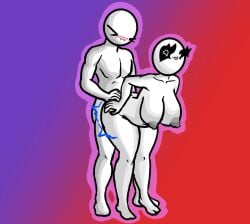 anal anal_sex bald bald_female belly belly_button bending_forward black_eyes blush blush blushing_female blushing_male breasts chetoh chubby chubby_female claire_(chetoh) closed_eyes commission commissioner_upload completely_nude completely_nude_female completely_nude_male egg eggmale female gradient_background grey_nipples heart_pupils naked naked_female naked_male nipples nude nude_female nude_male oc original original_character original_characters sex tongue tongue_out white_body