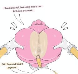 1boy 1boy1girl 1girls amy_rose anthro anus ass blabo00 cum cum_on_ass dialogue english_text female fox furry hedgehog huge_ass male miles_prower miles_tails_prower penis premature_ejaculation sega small_penis sonic_(series) tagme tails_the_fox text