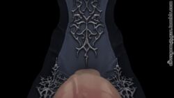 3d animated bayonetta bayonetta_(character) black_hair breasts deepthroat elbow_gloves fellatio futanari glasses hair holding_head huge_cock intersex low_angle moogan oral penis submissive_pov taker_pov thrusting