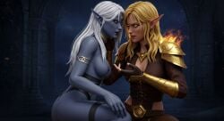 ai_generated blood_elf drow elf female leshay7 night_elf tagme yuri