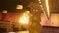 1girls 3d 3d_(artwork) alone big_breasts breasts cally3d chica_(cally3d) chica_(fnaf) chiku chiku_(cryptia) chiku_(cryptiacurves) clothed_female cryptiacurves female five_nights_at_freddy's fredina's_nightclub furry furry_female modakawa_dress solo vrchat