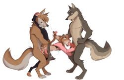 absurd_res alpha_channel animal_genitalia animal_penis anthro anthro_on_anthro anthro_penetrated anthro_penetrating anthro_penetrating_anthro balls bodily_fluids borko_(barkwoofawoo) brown_body brown_fur brown_spots canid canine canine_genitalia canine_penis canis color_edit colored cum cumshot ejaculation felid feline fellatio fur genital_fluids genitals group hi_res lynx male male/male male_penetrated male_penetrating male_penetrating_male mammal marc_(theblueberrycarrots) markings oral pasties penetration penile penis ragey red_penis sex simple_background spitroast spots spotted_body spotted_fur tan_body tan_fur third-party_edit transparent_background trashtikko trio wolf