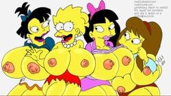 allison_taylor alternate_breast_size big_breasts breast_press breasts female huge_breasts huge_nipples human jessica_lovejoy lisa_simpson long_hair maxtlat nikki_mckenna short_hair the_simpsons yellow_body