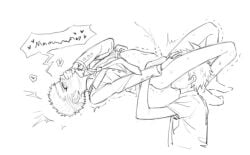 casssstle12 covering_mouth cum cumming cumming_from_rimjob cumshot danganronpa danganronpa_2:_goodbye_despair eating_ass fuyuhiko_kuzuryuu gay head_between_legs hinata_hajime male male/male male_focus male_only orgasm pantsless partially_clothed penis rimjob rimming rimming_male shirt_up skinny yaoi young
