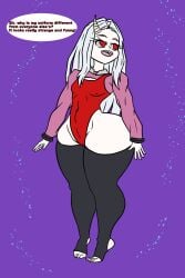 1girls absurd_res barefoot cameltoe commentary_request erect_nipples eri_(my_hero_academia) flat_chest full_body highleg highleg_leotard horn huge_thighs leotard light-skinned_female light_skin long_hair my_hero_academia navel navel_line red_eyes simple_background single_horn small_breasts solo standing tagme text thick_ass thick_legs thick_thighs thighhighs tiptoes toeless_legwear toeless_socks toeless_stockings topwear uniform_top white_hair