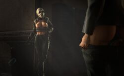 1boy 1girls 3d boobs clothed combine_(half-life_series) dim_lighting female half-dressed half-life_(series) male omgmomg sfm tits