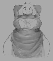 big_ass big_breasts big_butt blush boss_monster boss_monster_(undertale) breasts chubby chubby_female female female_focus female_only hands_behind_head solo solo_female solo_focus spinarooz tagme toriel undertale undertale_(series)