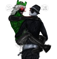 1x1x1x1 1x1x1x1_(forsaken) 2boys artist_request chance_(forsaken) forsaken_(roblox) gay_blowjob gay_sex roblox roblox_game robloxian semen_in_anus semen_on_lower_body standing_sex tagme