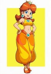 ai_generated alternate_costume arabian_clothes mario_(series) novelai princess_daisy
