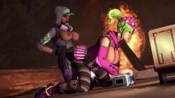 1futa 1girls 3d all_fours animated areola areolae dark-skinned_female doggy_style exposed_breasts fortnite futa futa_on_female futanari green_hair interracial intersex large_ass large_breasts light-skinned_female movealongmate source_filmmaker tagme teknique zoey_(fortnite)