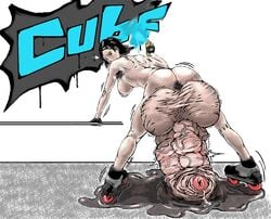 cube_(jsr) cum cum_puddle from_behind futanari gigantic_penis huge_balls huge_cock huge_penis huge_testicles hyper intersex jet_set_radio mrchamon penis thick_penis tsuzuki veiny_penis