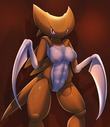 anthro breasts elpatrixf female_only fossil_pokémon kabutops looking_at_viewer monster nintendo no_hands pokemon vagina