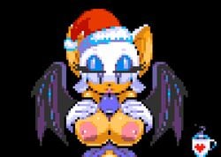 2015 animated anthro areolae bat breasts christmas erect_nipples faceless_male female furry hedgehog hotred large_breasts low_res male mammal nipples paizuri penis pixel_art rouge_the_bat santa_hat sega sex sonic_(series) sonic_the_hedgehog straight