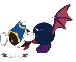 anal animal_genitalia animated blue_skin brown_skin clenched_teeth closed_eyes disembodied_hand erection fangs gloves hood kirby_(series) magolor male membranous_wings meta_knight nintendo open_mouth penetration penis sex teeth vibrantechoes wings yaoi