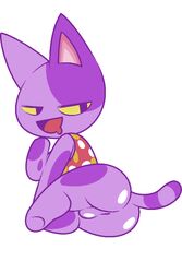 1boy animal_crossing anthro ass balls bob_(animal_crossing) cat crossdressing crossdressing_male feline femboy fur male male_anthro mammal nintendo robbonp solo video_games