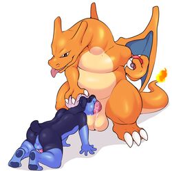 balls canine charizard duo eroborus fellatio interspecies lwrottie male mammal nintendo oral penis pokemon pokemon_(species) pokephilia rottweiler sex video_games yaoi