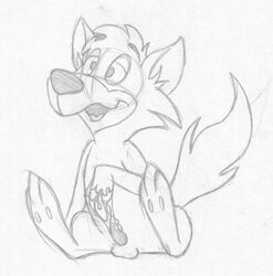 1boy anthro balls canine cum cum_string ding-a-ling_wolf erection front_view greyscale hi_res looking_away male male_only mammal mizzyam monochrome nude open_mouth paw_hands pencil_(artwork) penis sheath sitting sketch solo spread_legs spreading tapering_penis the_huckleberry_hound_show traditional_media_(artwork)