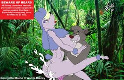 anthro anthrofied ass baloo bear breastfeeding bushes canine cum disney feet female georgette male mammal milk oliver_and_company panzerfursdivision_(artist) penis poodle sex straight the_jungle_book toes tongue tree what