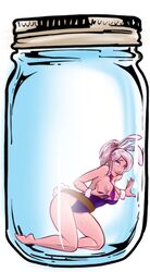 alternate_costume animal_ears battle_bunny_riven breast_grab breasts breasts_out bunny_ears bunny_outfit cum_jar female groping jar league_of_legends nipple nudity riven